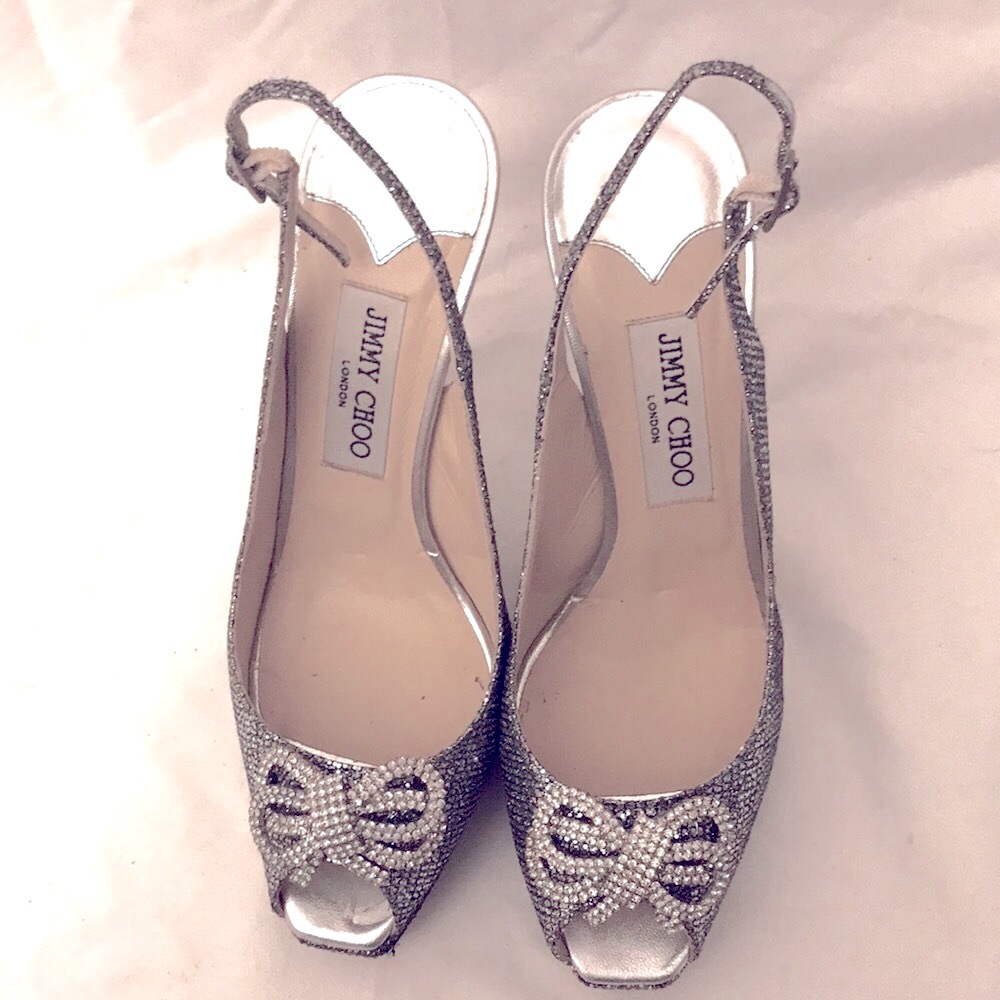 Jimmy Choo 38 1/2 EU Glitter/Silver - Picture 14 of 15